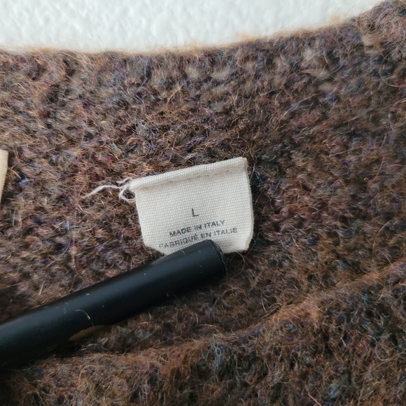 Anthropologie Sleeping on Snow Mohair Wool Sweater Brown Sparkle Flowy - Picture 4 of 9